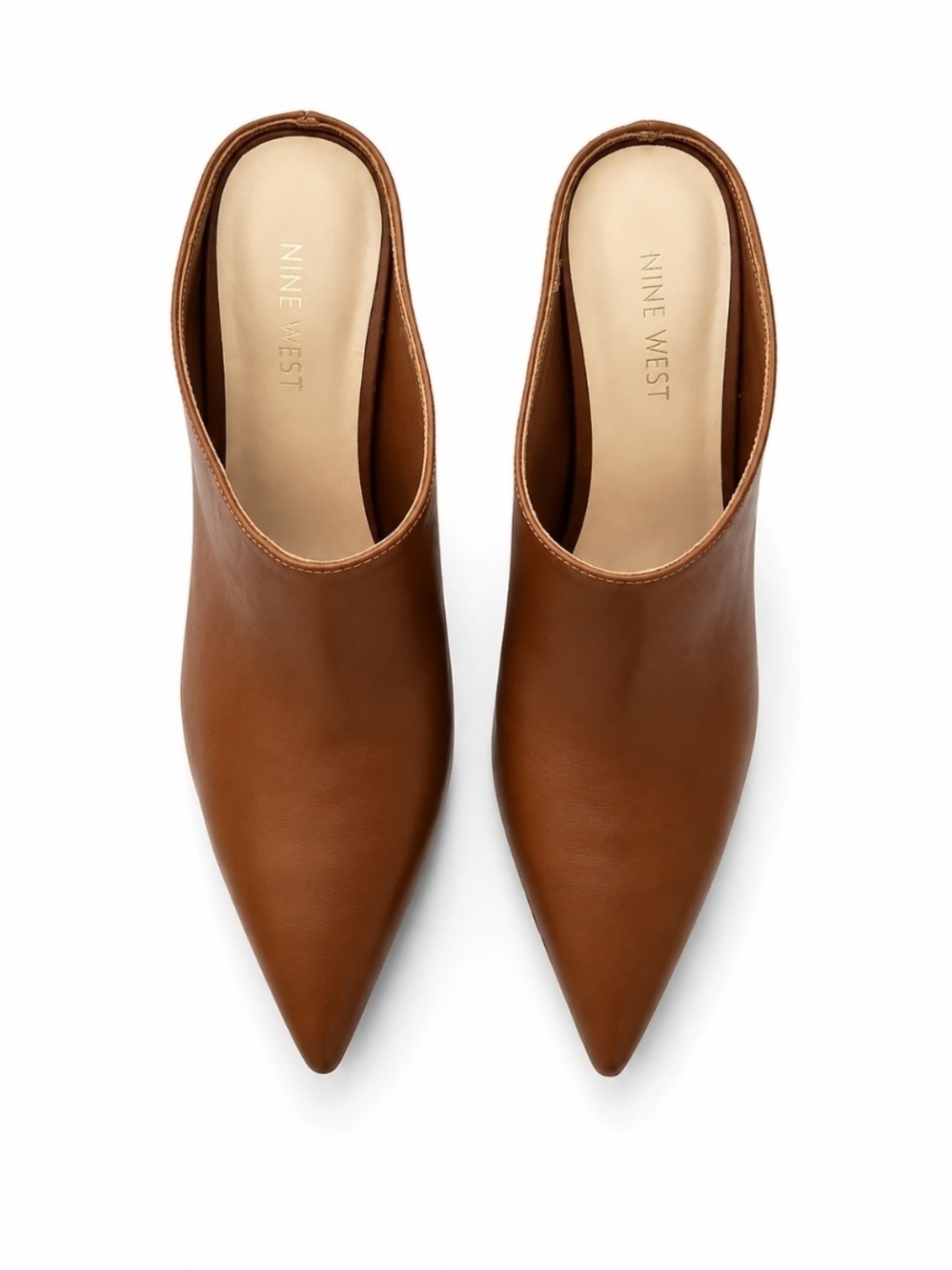 Nine West Women's Brown Pointed-Toe Slip-On Mules